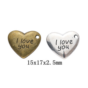 Design Popolare Creativo a Forma di Cuore 'I Love You', Ornamento in Metallo, Accessori per Gioielli, Ciondoli alla Moda per Decorazione - Product Image 1