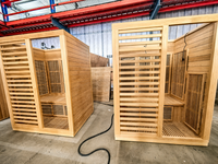 Sauna infrarouge premium en cèdre rouge pour 3 personnes, faible EMF, chauffage à spectre complet, système de soins de santé à domicile, unité, appareil, boîte