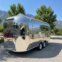 Promotion Usine Dream Fly : Camion de Restauration Non Motorisé Style Australien Entièrement Personnalisable avec Intérieur en Acier Inoxydable Effet Miroir