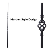 Balustre de pont en fer forgé noir satiné élégant moderne Type de garde-corps en verre pour escaliers