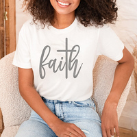 Transferts thermocollants personnalisés en strass, motif chrétien croix de Jésus, modèle Faith, pour transfert à chaud