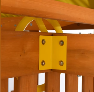 Family-Friendly <b>Wooden</b> <b>Swing</b> <b>Set</b> with Playhouse, Yellow Slide & Climbing rocks garden backyard playset - Product Image 4