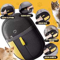 Gant électrostatique double face pour l'élimination des poils de chien, réutilisable, efficace, lavable, en stock, écologique, doux pour les animaux de compagnie