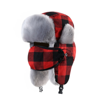Gorro Ushanka QJ OEM Personalizado, Gorro Térmico de Invierno a Cuadros, Gorro Lei Feng para Hombre y Mujer, Gorro de Nieve Grueso y Cálido con Diseño a Cuadros