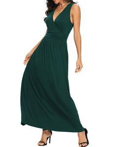 Robes longues d'été <span class=keywords><strong>pour</strong></span> femmes de haute qualité en gros, taille haute, coupe évasée, sexy, sans manches, unies, imprimées, <span class=keywords><strong>pour</strong></span> les fêtes, robes décontractées - Product Image 1