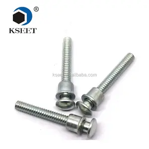 Bouten Ring Verzinkt Lockbolts Lockpins Huck Staal 6.4Mm Dome Hoofd Gegroefde Klinknagels Lockbolt Heldere (Ongecoat) 500 Stks/zak 1000Pcs