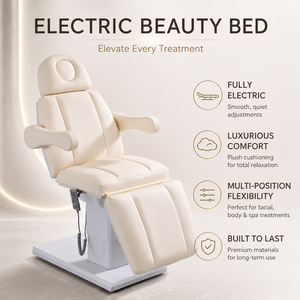 Luxury Electric Facial Bed Beauty Salon <b>Chair</b> Adjustable Spa Massage <b>Table</b> with Armrest for Clinic - Product Image 1