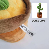 Jouet en peluche cactus parlant et dansant en gros, avec lumière LED et fonction interactive pour enfants