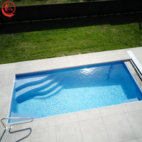 Piscine en fibre de verre encastrée personnalisée 16x32 Patio 8 pieds de profondeur Piscine en fibre de verre profonde pour la plongée pour petite cour