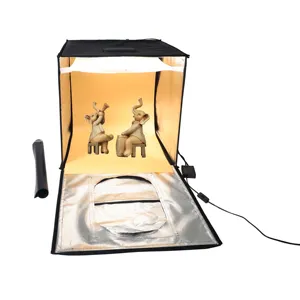 Mini 60cm katlanır fotoğraf stüdyosu LED ışık kutusu çadır