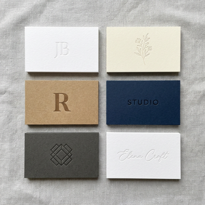 Cartes de visite de luxe en typographie, symbole de l'infini, gaufrage à sec, papier coton épais, personnalisables OEM, recto-verso - Product Image 5