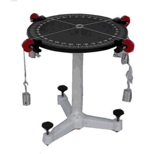 CISCO Force Table with Red Pulleys and Weights for Medical Science Demonstration Black Metal Base Model CISCO-1661