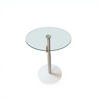 Table basse moderne à hauteur réglable avec suspension, cadre métallique élégant, plateau en verre trempé, finition blanche, garantie 1 an, design élégant