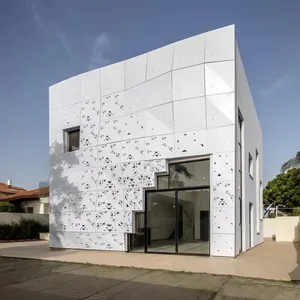 Revestimiento de pared exterior de construcción, paneles de revestimiento perforado de aluminio 3d