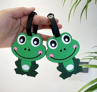 Étiquette de bagage grenouille verte mignonne sac à dos de voyage d'affaires étiquette de nom d'embarquement-accessoires de voyage