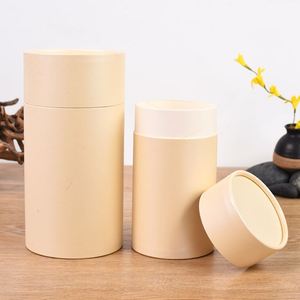 Manufacturer Cylinder Kraft Paper Tubes Packaging Kraft Paper Tube Cylindrical Packaging <b>Box</b> <b>with</b> <b>Lid</b> - Product Image 1