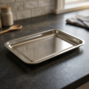 Stainless Steel Eco Friendly Decorative Oval Fruit Pattern Serving <b>Tray</b> <b>Mirror</b> Finish Dishwasher Safe Multipurpose Food Platter - Product Image 3