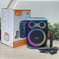 Altavoz Karaoke Inalámbrico BT SZ-D8 de 8 Pulgadas con Micrófonos, Supergraves Estéreo, Luz RGB, Woofer Activo, Altavoz Portátil para Fiestas