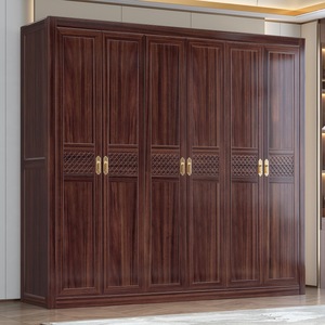 Armoire en bois massif de style chinois Dazhang Jiaju, en bois d'ébène, avec portes à charnières, grande capacité, armoire de rangement pour chambre à coucher - Product Image 4