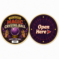 Boletos de Raspar con Ventana y Forma Redonda Personalizados con Temática de Bola Mágica, Impresión CMYK, Datos Variables, Precio de Fábrica