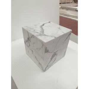 Dalle de marbre Statuario Bianco <span class=keywords><strong>grand</strong></span> <span class=keywords><strong>format</strong></span> pour tables consoles design et socles de <span class=keywords><strong>table</strong></span> <span class=keywords><strong>basse</strong></span> - Product Image 2