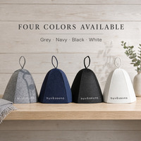 Chapeau de sauna en feutre gris chiné en fibre chimique avec boucle de séchage, résistant à la chaleur pour usage en spa