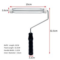 ANST Cadre de rouleau à peinture en cage à 4 fils, diamètre de la tige 6 mm, en acier inoxydable zingué et plastique, pour bricolage, usage industriel, OEM, sur mesure, 7, 9 et 10 pouces