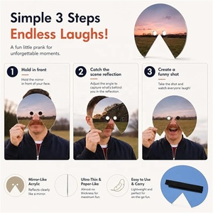 Miroir créatif à porter sur la tête, <span class=keywords><strong>accessoire</strong></span> de photographie réfléchissant pour le visage, pour selfies de voyage surrealistes, <span class=keywords><strong>accessoire</strong></span> unique pour fêtes et festivals - Product Image 3
