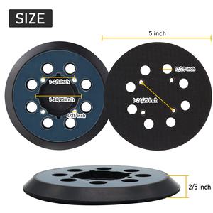 Grosir Pabrik 10 buah/1 Set bantalan abrasif <span class=keywords><strong>Hook</strong></span> dan <span class=keywords><strong>Loop</strong></span> disc 5 inci 8 lubang amplas Pad untuk amplas Orbital poles logam - Product Image 5