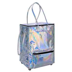 Carrito de Compras con Ruedas y Asa de Plástico Personalizada, Bolsa de Compras, Embalaje para Regalos y Ropa - Product Image 1