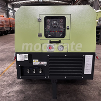 Compresseur d'air portable diesel compact de 185 CFM, 145 PSI, 8 bars, 36,8 kW sur remorque pour le sablage et les explosions