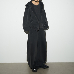 Ensemble sweat-shirt à capuche et pantalon de survêtement ample pour <span class=keywords><strong>homme</strong></span>, lavage à l'acide personnalisé, Y2K Hip Hop, 100% coton, survêtement surdimensionné - Product Image 3