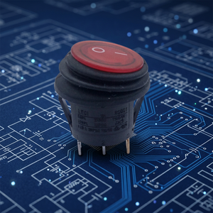 Interruttore a bilanciere rotondo industriale impermeabile illuminato a luce rossa <span class=keywords><strong>WK</strong></span>, 3 pin ON-OFF, 6A/250V, 30000 cicli - Product Image 1