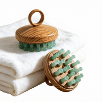 Peigne de massage en bois personnalisé Cleer Wellness pour la tête, le visage et le cuir chevelu, en bois de santal, Gua Sha, brosse à cheveux, soulagement du stress