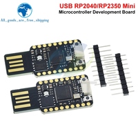 RP2040-USB RP2350-USB Papan Pengembangan Mini 4MB/16MB Flash Dual-Core RP2350A RP2040 520KB SRAM untuk Raspberry Pi PICO2