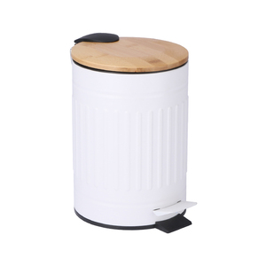 <span class=keywords><strong>Cubo</strong></span> de <span class=keywords><strong>basura</strong></span> redondo de Metal con tapa de bambú y Pedal, contenedor de <span class=keywords><strong>basura</strong></span> con papelera interior extraíble para <span class=keywords><strong>Baño</strong></span> - Product Image 3