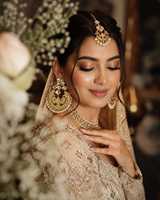 Anting-anting mewah vintage dari paduan logam, desain merak kerajaan, set Kundan, perhiasan pengantin tradisional