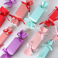 Boîte à dragées en carton rigide personnalisable de couleur unie, gaufrée, pour mariage, Noël, Nouvel An, en forme de bonbon ou de pain d'épices