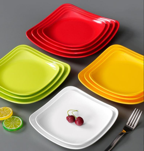 Vaisselle en mélamine, assiette carrée commerciale pour hot pot, wok et nouilles de riz, plat carré de restaurant - Product Image 1