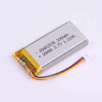 Batterie polymère au lithium QS402535-300mAh 3.7V, pack de batteries rechargeables Li-Ion 3.7V 300mAh pour produits électroniques grand public
