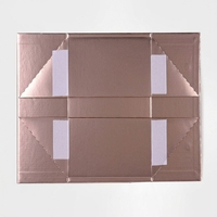 Boîte cadeau rigide pliable en carton avec fermeture magnétique en or rose personnalisée, emballage métallique de luxe avec ruban, bijoux, cosmétiques