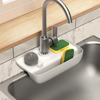 FF691 Organisateur d'évier de cuisine, support pour éponge à vaisselle, protection anti-éclaboussures en silicone pour robinet de salle de bain, tapis récupérateur d'eau, organisateur d'évier de cuisine