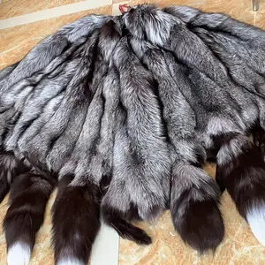 100% Real Tanned Natrual Blue Fox Fur Skin Silver fox skin fur pelts genuine silver fox fur skin with good price