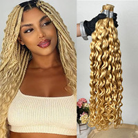 Capelli Umani 100% Double Drawn per Intrecciare, Onda Acqua 613, Capelli Umani Brasiliani Grezzi 12A, Bulk per Intrecciare Stile Boho