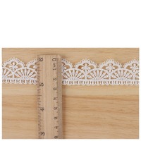 Harga Pabrik Lebar 1.5cm Renda Dekoratif Ramah Lingkungan Terbaru Bordir Bunga Kimia Putih Hiasan Renda Poliester