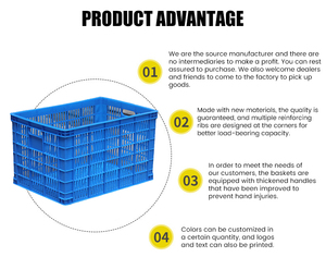 Stackable Plastic Turnover Box Basket <strong>Crate</strong> <strong>Storage</strong> Shipping Solid Thickened PE Basket - Product Image 6