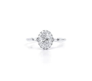 Bague de fiançailles en diamant de laboratoire certifié IGI de 4 carats, taille ronde, or massif 18 carats, demi-éternité, bijoux d'anniversaire - Product Image 1