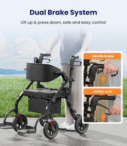 Déambulateur en aluminium Mateside avec siège réglable en hauteur Roues de 10 pouces Aide à la mobilité légère pour adultes âgés - Product Image 4