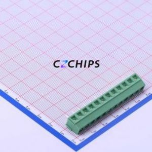 DB127V-5.0-12P-GN-S Screw Terminal Block Through hole Component (THT),P=5mm Connector 1x12P 5mm Green Through Hole - Product Image 1