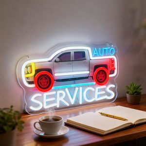 Auto Services Letreros Neon LED indoor hanging ambient light shop <b>sign</b> wall decoration light entrance indicator light Customized - Product Image 5